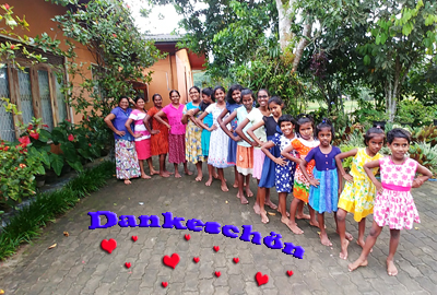 die Heimfamilie im Chathura-Kinderheim bedankt sich für Ihre Unterstützung