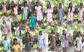 Neue Kleider für die Mädchen im Chathura-Kinderheim zum sri-lankischen Neuen Jahr im April